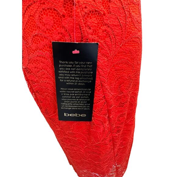 NWT!! "BEBE",Daniela,Red Lace,Midi dress,Sexy, Sleeveless, MSRP 129.00,Summer - Picture 4 of 13